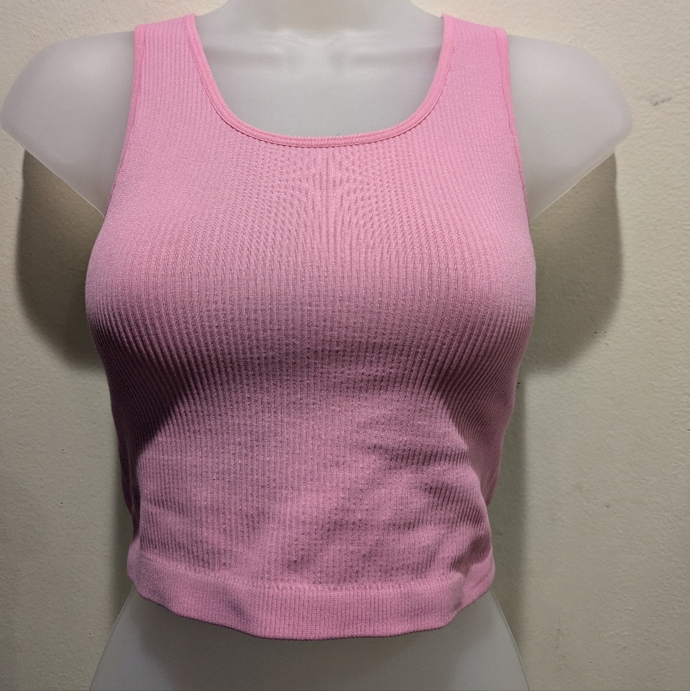 Forever 21 Kids Pink Ribbed Tank Top Size Large